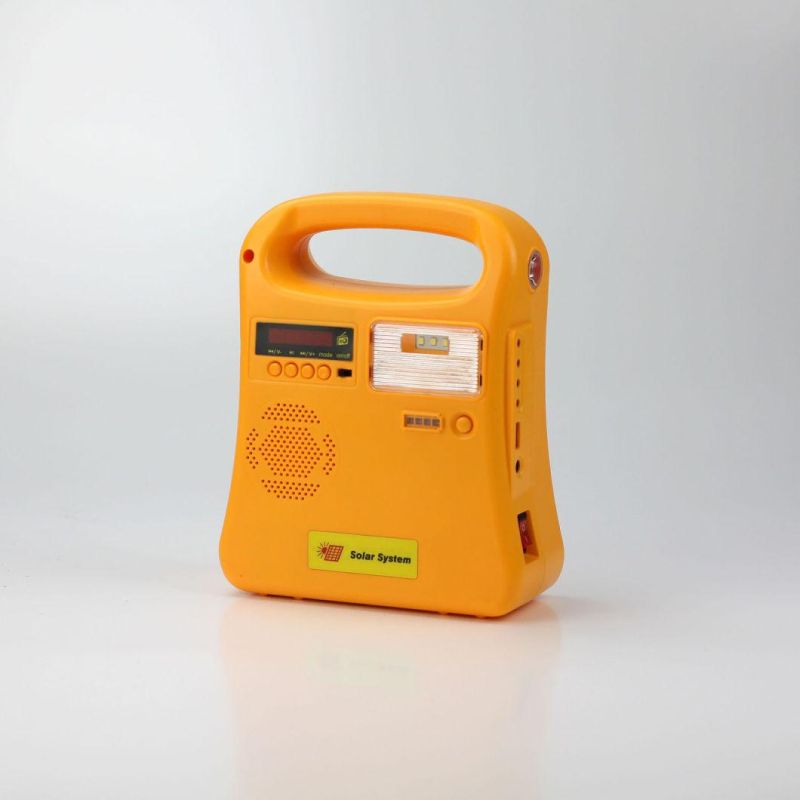 2020 Hot ISO Certificated Manufacturer FM Radio/LED Bulbs/Solar Power Kit Home Solar System Solar Generator with FM Radio/Mobile Phone Charging Cables