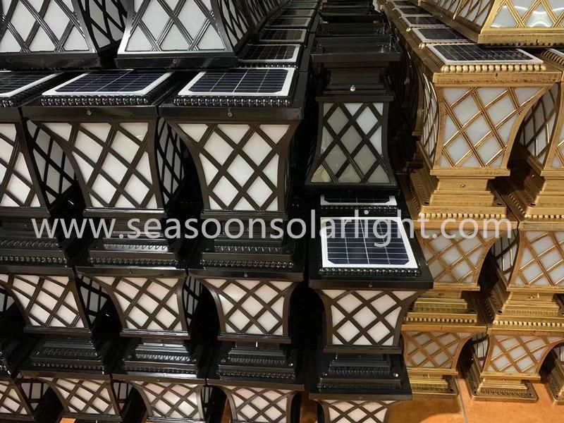 Multi-Color LED Lamp Solar Energy Outdoor Pillar Light with LED & Solar Panel