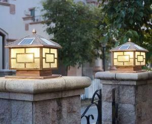 Landscape Garden Waterproof Fence Square Lamp Yard Post Lights Column Head Lamp Black Solar Lamp Post Light