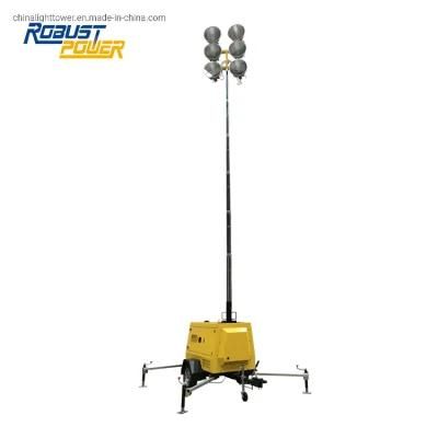 Emergency 7kw Hydraulic Mast LED Light Tower Generator