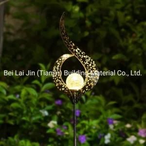 Solar Powered Outdoor Iron Art Hollow out Flower Moon Sun Design Courtyard Garden Home Festival Celebration Decoration LED Light