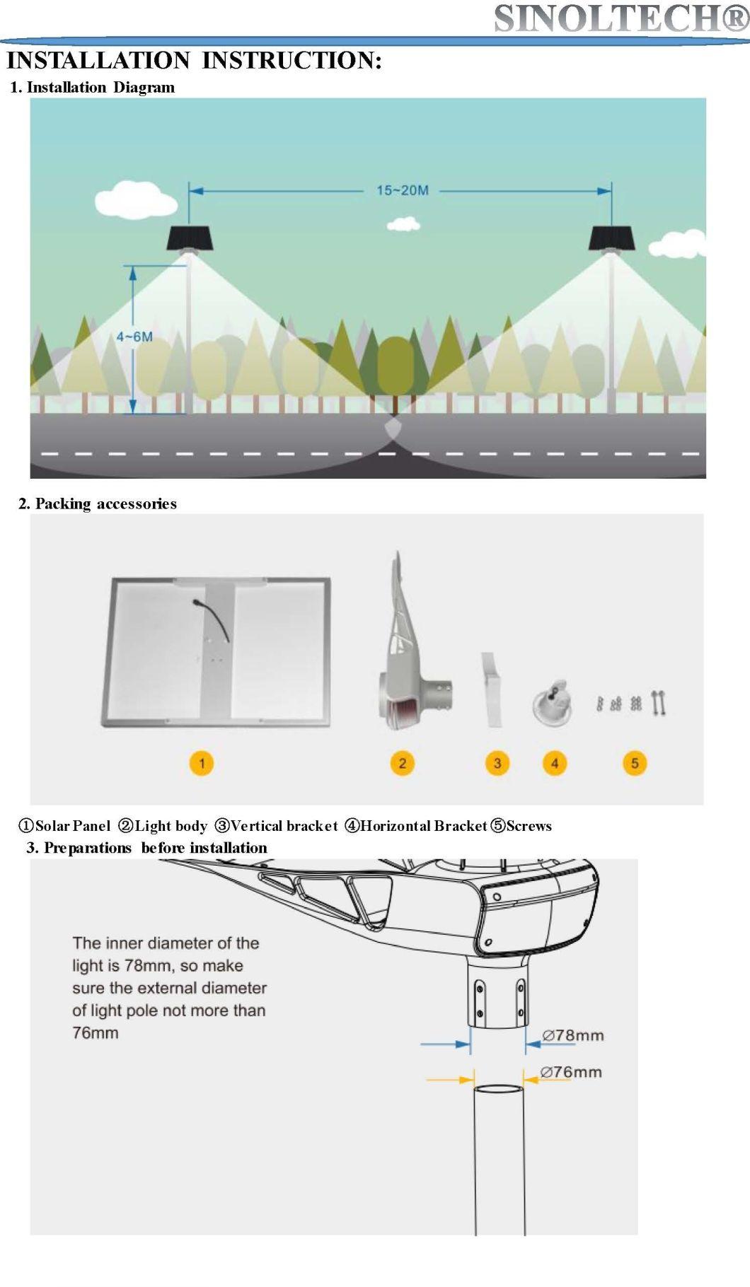 Elite G03 Series 3900 Lumens 30W LED Solar Street Light Lampara Solar for Parking Lighting with 3-4 Rainy Days Design (G03-30W)