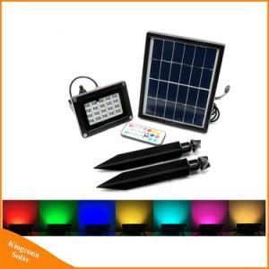 Portable RGB 20LED Solar Powered Garden Security Flood Light with Remote Control
