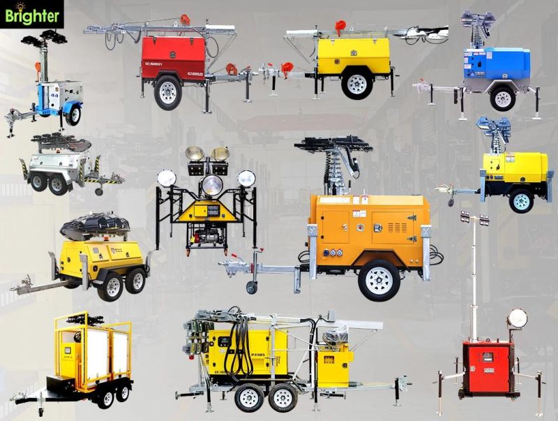 Compact Traffic Safety Mobile Tower Light for Emergency and Rescue