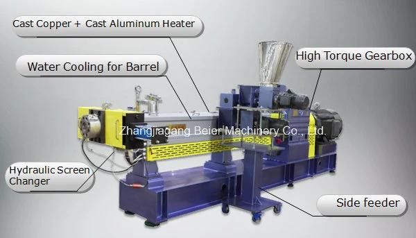 Tsk35 Parallel Twin Screw Extrusion Die-Face Hot Cutting Granulation Line 60-80kg/H