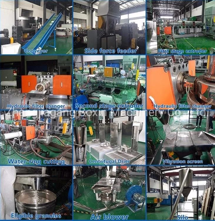 Double Stage Waste Plastic Film Bag Pellet Extruder Making Machine