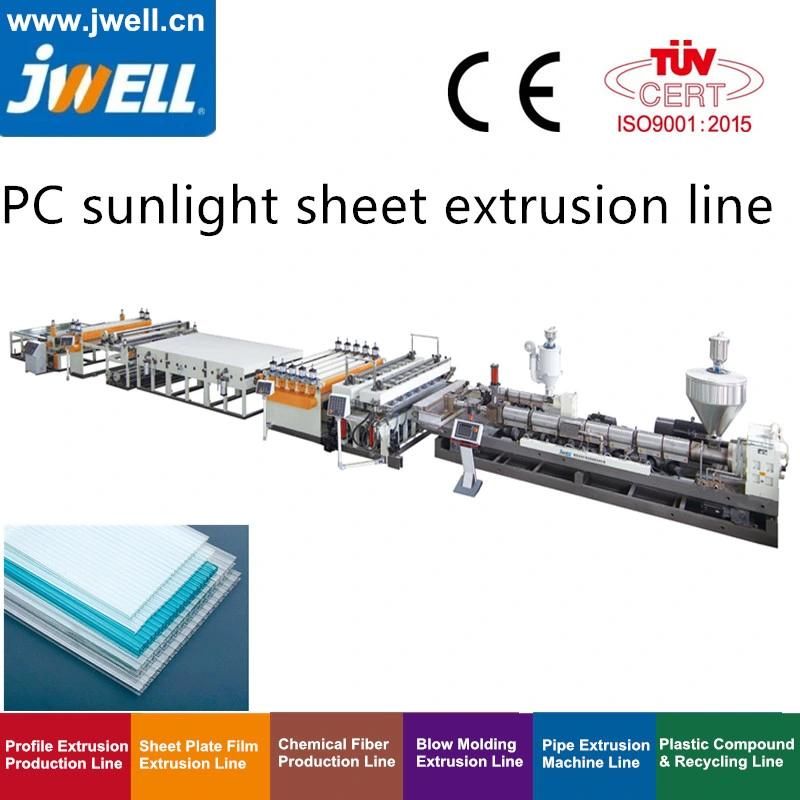 PC Hollow/Sunlight Sheet Extrusion Line Plastic Plate Extruder From Jwell machinery