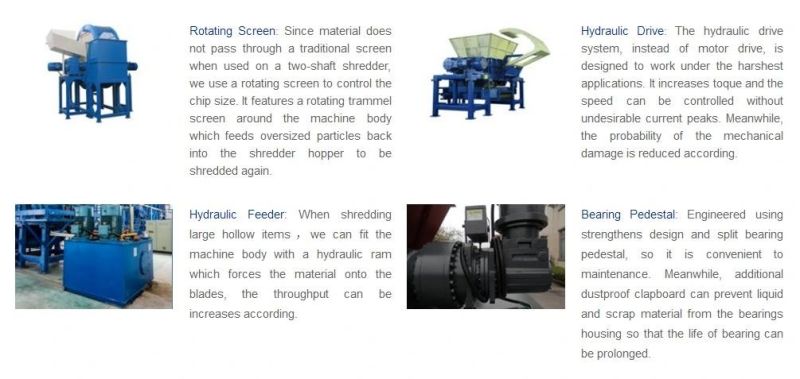 Waste Appliances Wood Tyre Plastic Metal Large Furniture Double Shaft Shredder