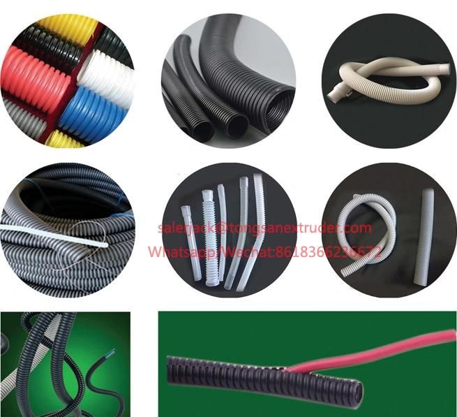 Plastic PP PE PVC PA Flexible Corrugated Pipe Extrusion Line