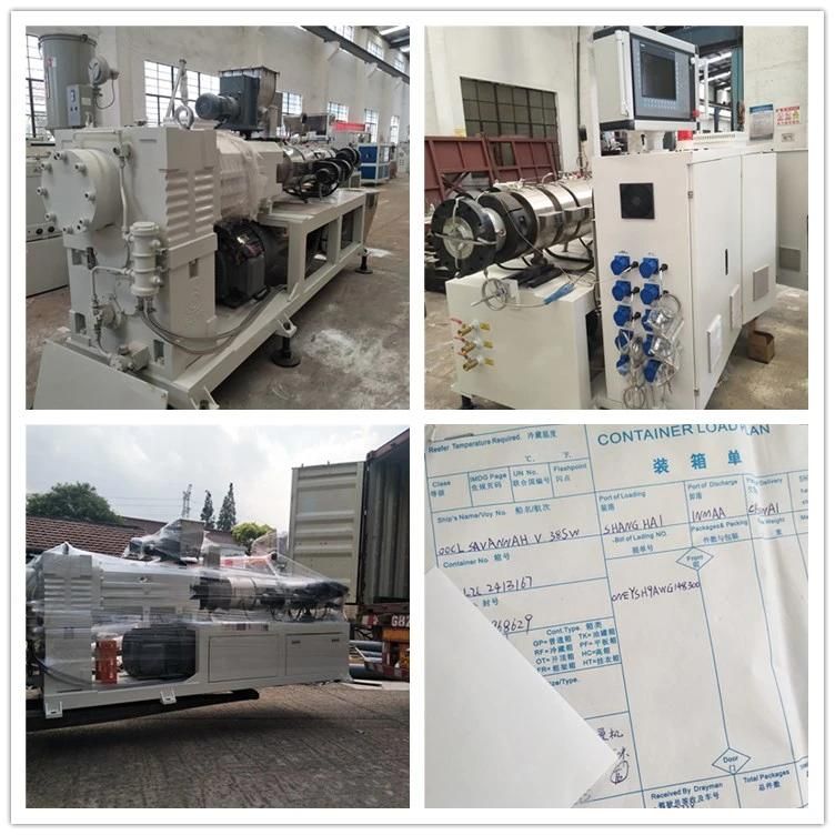 Double Screw Extruder Sjsz45/100 Model for Plastic PVC CPVC UPVC WPC Pipe Profile Granule Extrusion Machine with Horizontal Gearbox