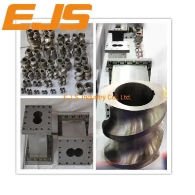 Screw Elements and Barrel Section for Parallel Twin Screw Extrusion