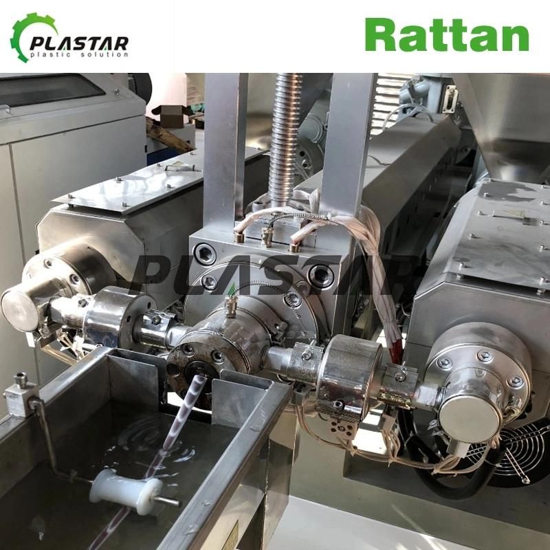 PE PP Plastic Wicker Rattan Extrusion Production Line / Two Colors Rattan Making Machine