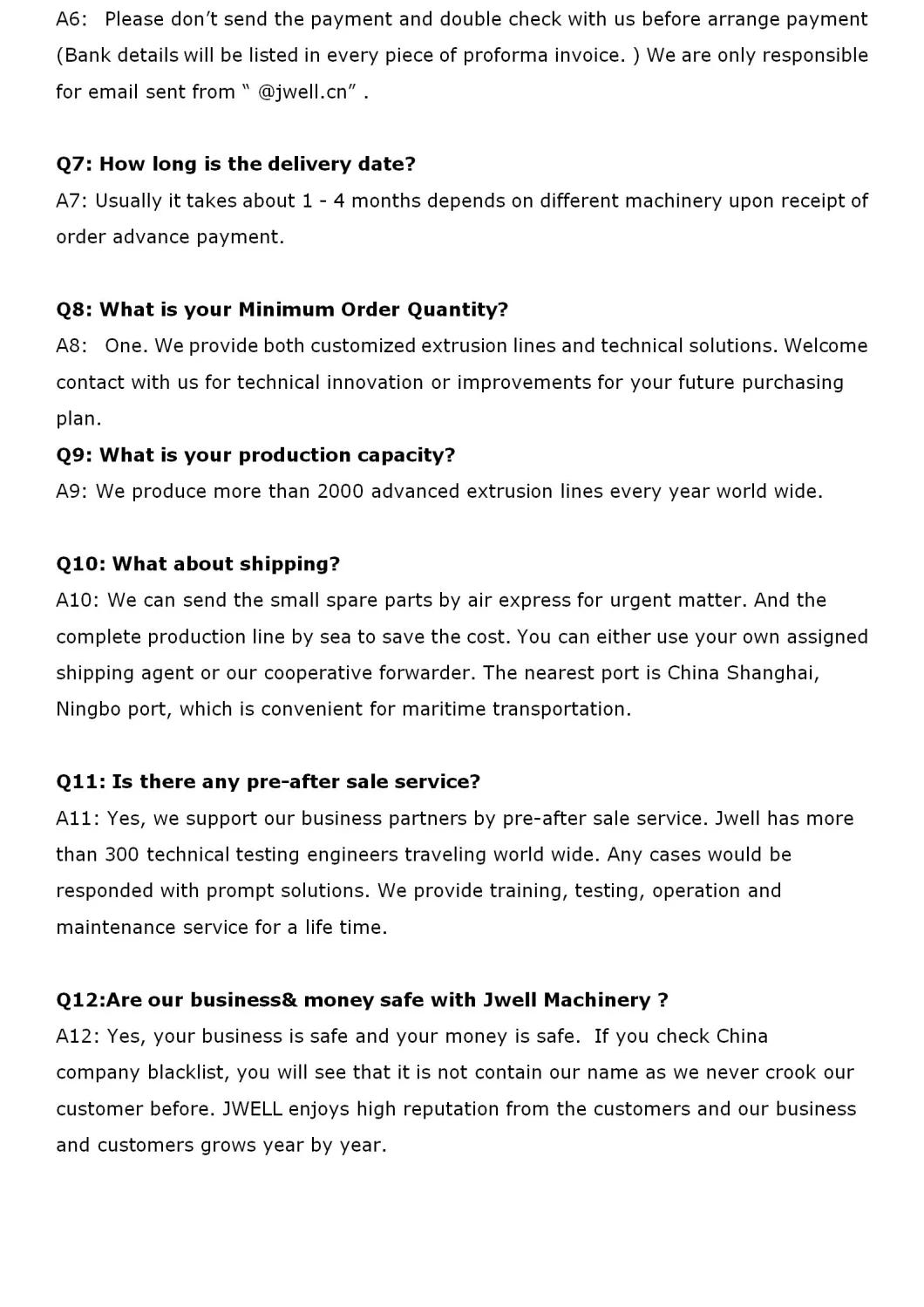 Plastic Recycling/Washing Line Equipment/Pellet/Granule/Particle Making Pelletizer