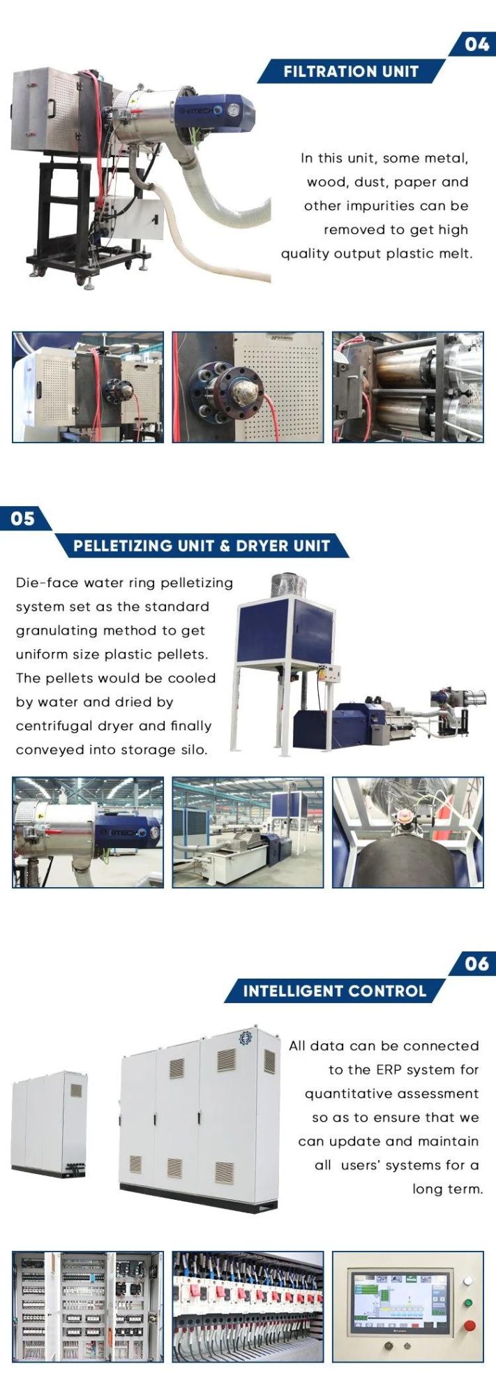 POM Garbage PE Soft and PP Hard Double Screw Plastic Pelletizing Machines