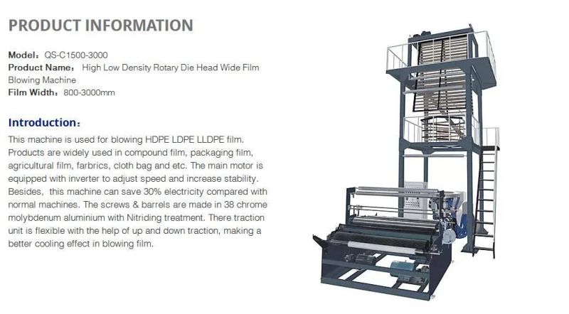 High&Low Density Plastic Machinery Wider Rotary Die Head Film Blown Machine