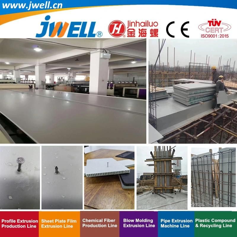 Jwell-PP|PC|PE Plastic Hollow Sheet Recycling Agricultural Making Extruder Machine for Building Construction Template Instead of Woody Plate Line