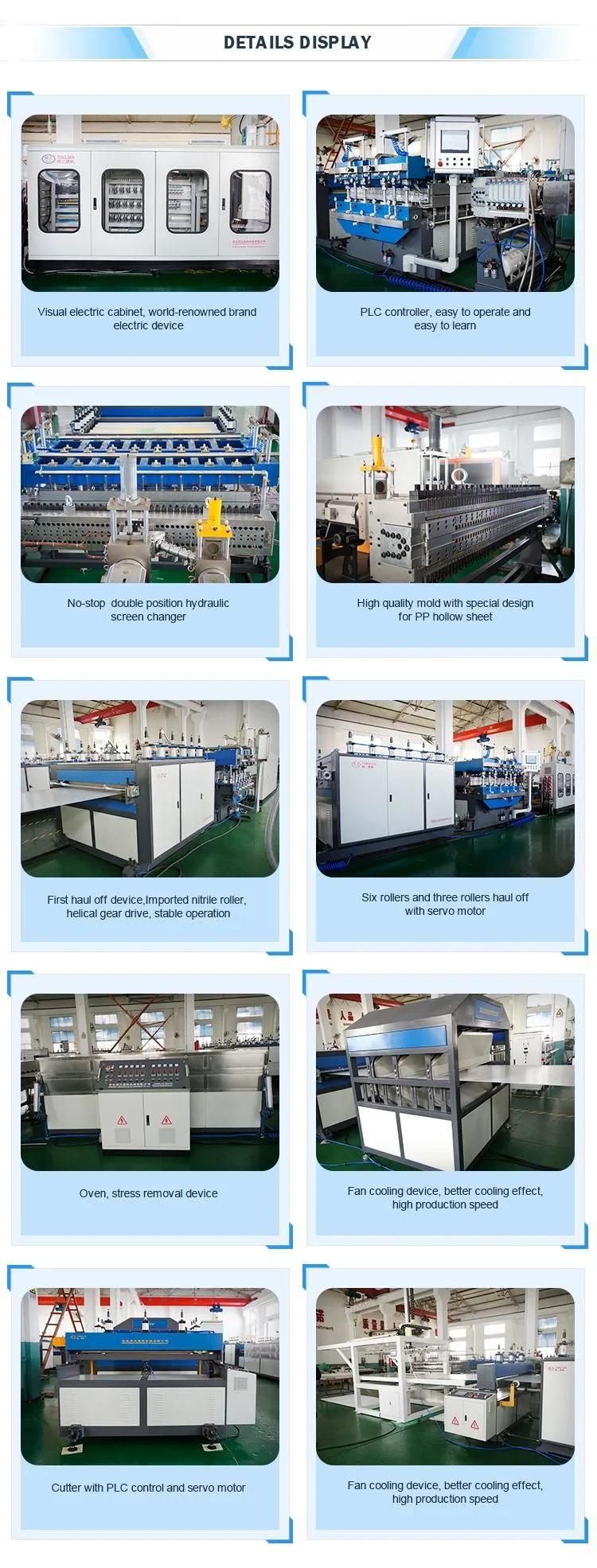 PP Corrugated Hollow Sheet Board Extrusion Machine Be Used in Making Plastic Fruit Seafood Carton Corrugated Box
