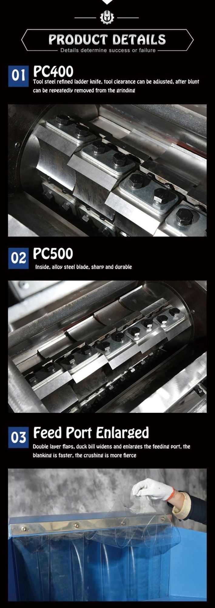 PP/PVC/Pet/Waste Plastic Recycling Crusher Machine for Plastic Crushing Machinery High Quality