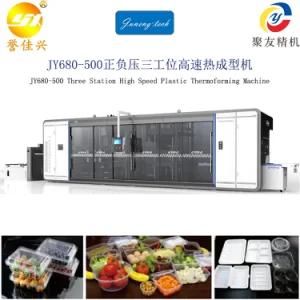 Jy680-500 Three Station High Speed Plastic Lunch Box Thermoforming Machine