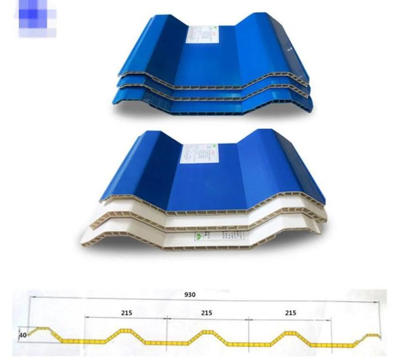 Wall Construction Twin Wall Roofing Sheets Machinery Bright Blue PVC Corrugated Machinery
