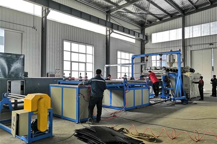 Double Colour Atificial Extrusion Line PE Plastic Grass Mat Making Machine