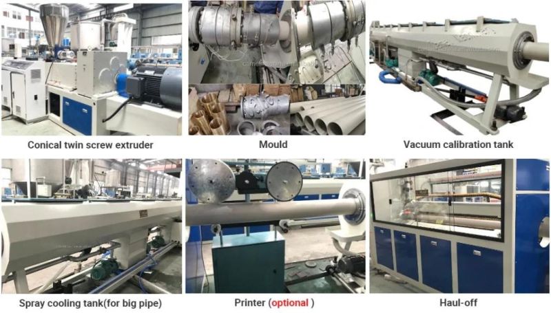 Plastic PVC UPVC Pipe Making Machine Water Supply Drainage Pipe Gas Tube Production Line