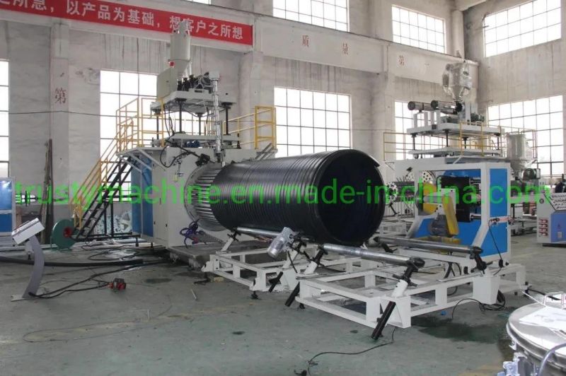 Plastic Large Diameter HDPE Spiral Winding Pipe Extrusion Production Line