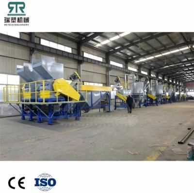 Waste Plastic Recycling Plant Pet Cola Bottle Crushing Washing Machine with Hot Washer