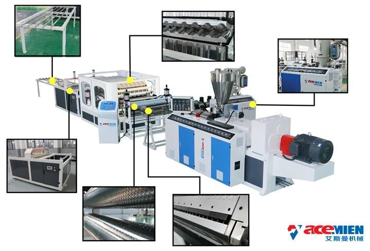 PVC/PMMA/ASA Glazed Roof Tile Making Machine Glazed Tile Extrusion Line