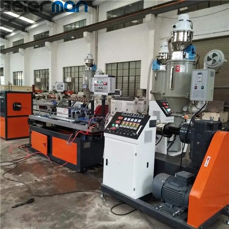 Beierman 2021 New Design Sj45/25 Single Screw Extrusion PVC Irregular Supermarket Price Tag Making Machine Line with Tape Winding Device