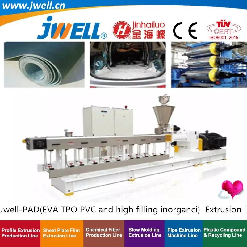 Jwell-Pad (EVA|TPO PVC and high filling inorganic) Plastic Recycling Making Extrusion Machine for Automobile Application Series (8) Car Sound Insulation Pad