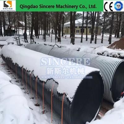 HDPE Double/Hollow Wall Spiral Wound Sewage Pipe Manufacturing Extruder