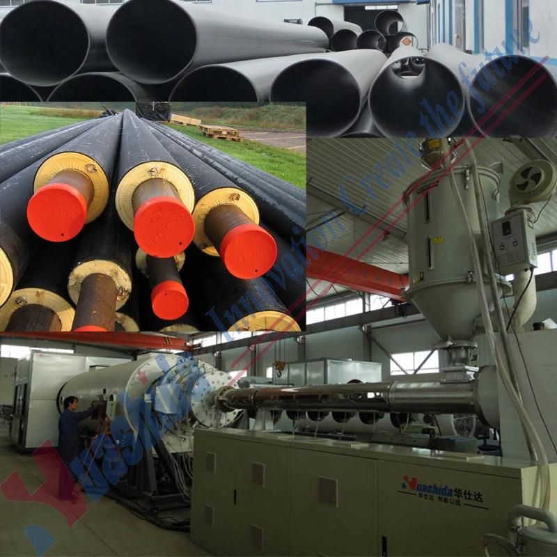 PU Foaming Pre-Insulated Pipe HDPE Jacket /Shell/Casing Plastic Extruder 110-600mm