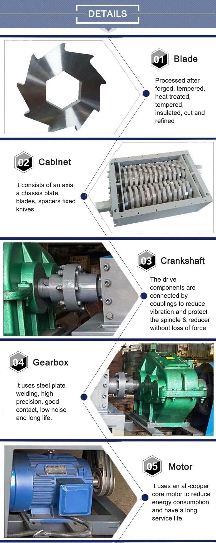 Waste Wood Box Car Tyre Scrap Metal Steel Shredder