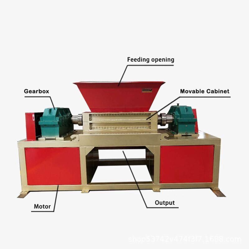 Rubber Plastic Waste Recycle Shear Shredder Machine for Car Tyre Plastic Metal Steel