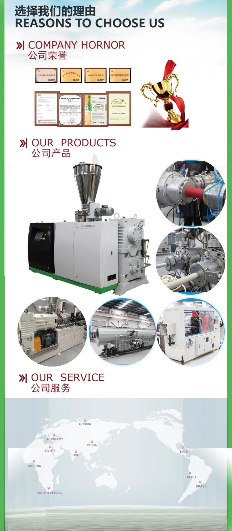 Conical Sjz 80/156 (250-400) Plastic PVC/UPVC High Pressure Water Pipe/Tube Extrusion Production Line Price