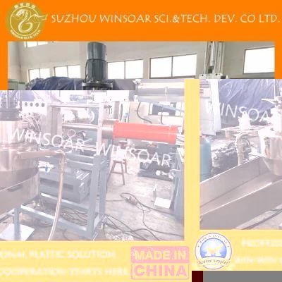 Water Ring Die Face Cutting Plastic Waste PP Woven Bag Scraps Flakes Recycling Pelletizing ...