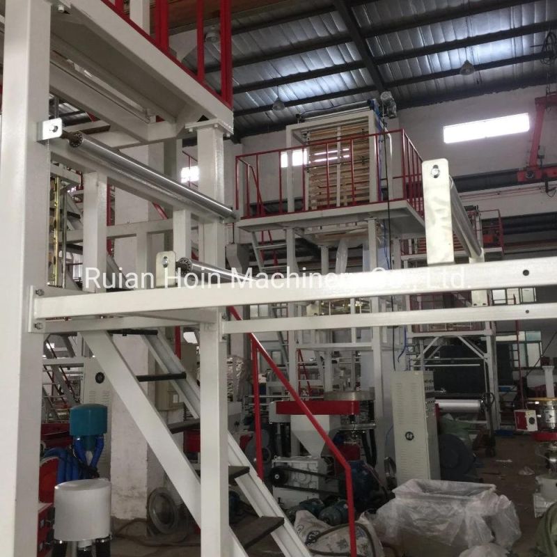 LDPE LLDPE Rotary Die Head Blown Film Machine with Double Winder
