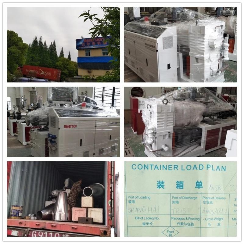 Double Screw Extruder Sjsz55/110 Plastic Integral Vertical Gearbox Extrusion Machine for PVC CPVC UPVC WPC Pipe Profile Granule