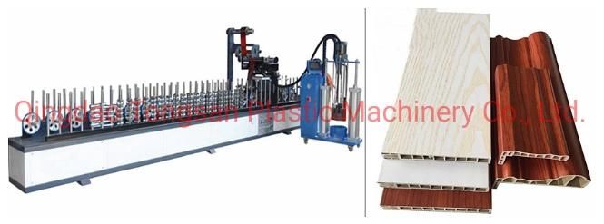 Turnkey Wood Plastic PVC WPC Door Making Machine / Wood Plastic WPC Machine