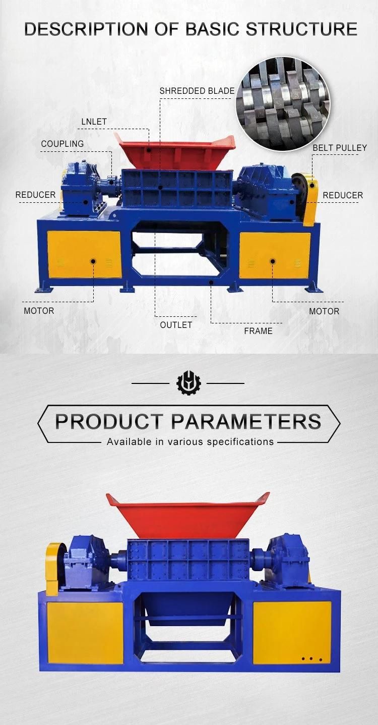 Pet Metal Glass Shredding Plastic Recycling Pelletizer Making Granulator Strong Shredder Machine