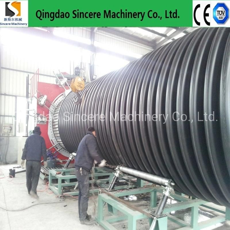 HDPE Double/Hollow Wall Spiral Wound Sewage Pipe Manufacturing Extruder