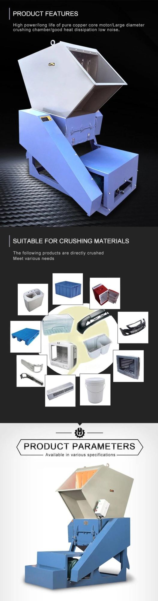 2021 Latest Waste Plastic Crusher Machine / Plastic Bottle Recycling Crushering Price