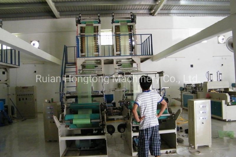 Single 1 Screw Double Twin Dual 2 Die Head HDPE LDPE LLDPE PE Plastic Roll Making Blown Film Blowing Extrusion Machine Unit
