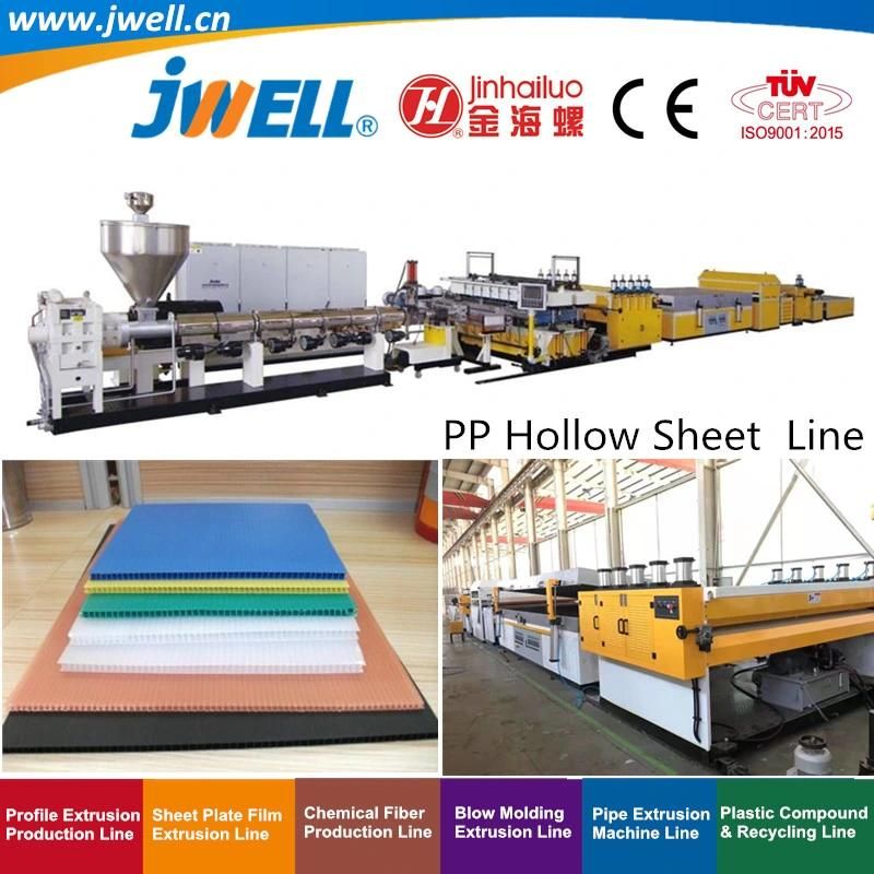 Jwell-PP|PC|PE Plastic Hollow Sheet Recycling Agricultural Making Extruder Machine for Building Construction Template Instead of Woody Plate Line