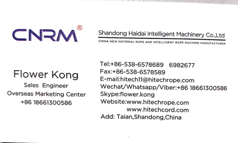 China Cnrm Haidai Intelligent PP Plastic Nylon Twisted 3 Strand Rope Making Machine