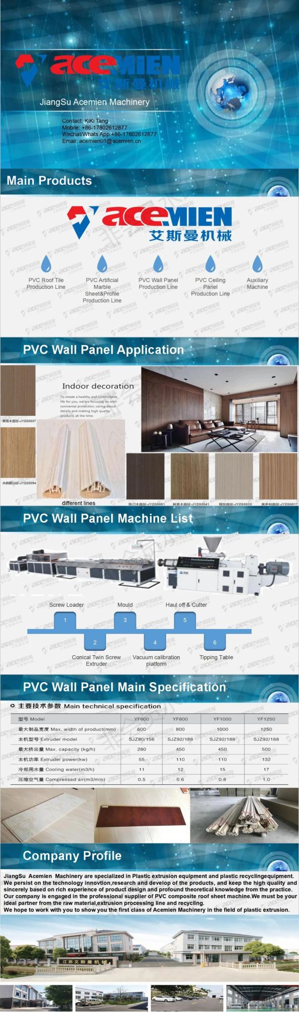 Indoor Decorative Material PVC Wall Panel Extrusion Machine