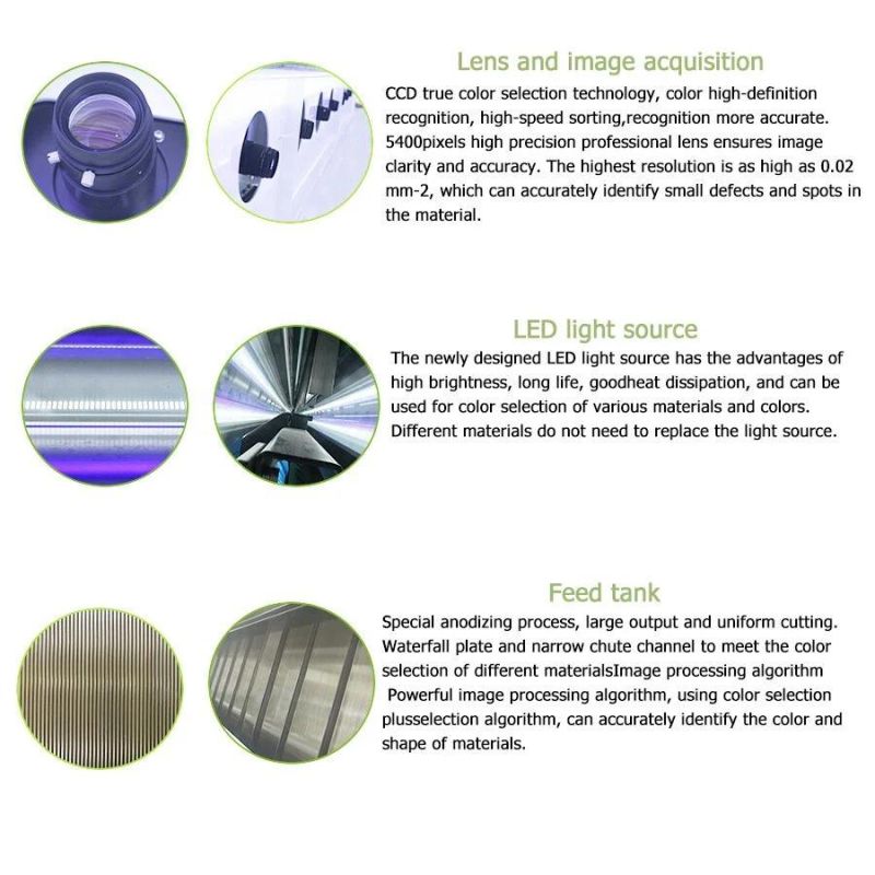 New Model CCD Conveyor Type Color Sorter Machine Color Selection
