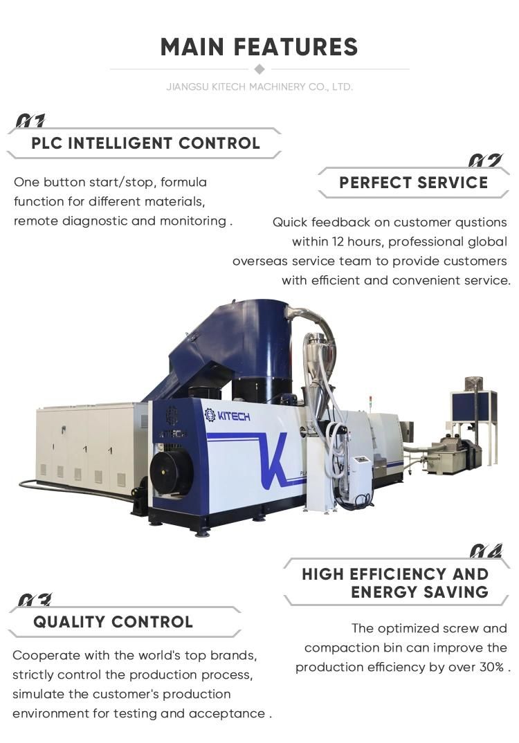 POM Garbage PE Soft and PP Hard Double Screw Plastic Pelletizing Machines
