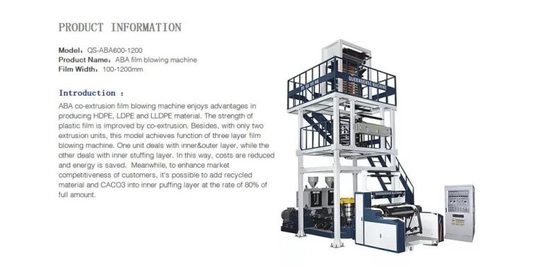 ABA Film Blowing Machine Co-Extrusion Blown Film Machine PE Biodegradable Film Blowing Machine